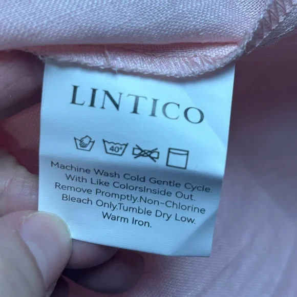 Lintico Alexa 100% Linen Natural Summer V-Neck Dress - Picture 4 of 6